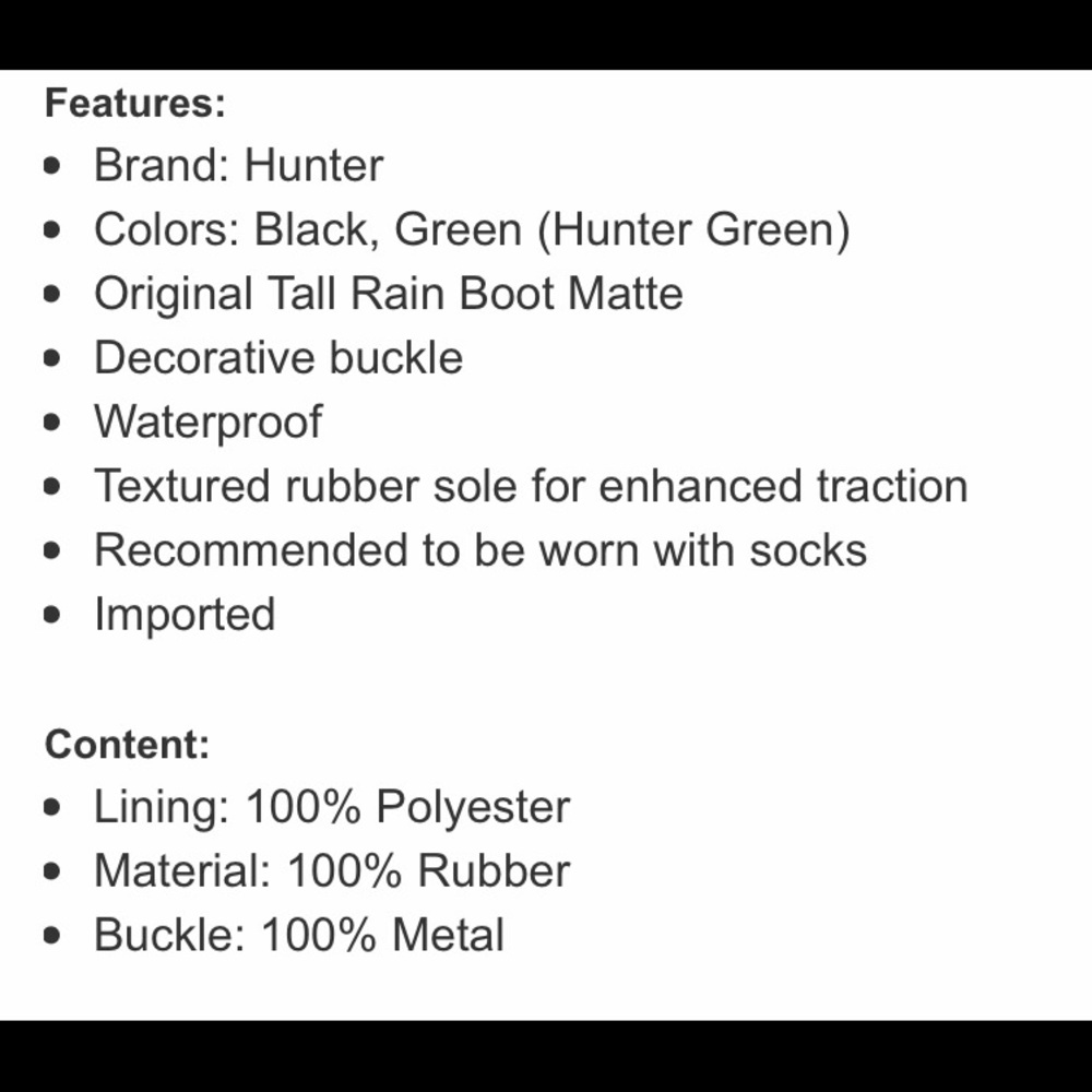 ❗️Final Markdown❗️ Hunter Original Black Rain Boot - Picture 11 of 11